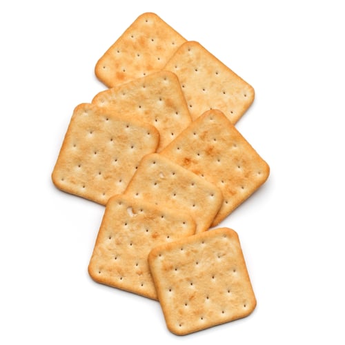 Preview: Dry cracker cookies isolated on white background cutout