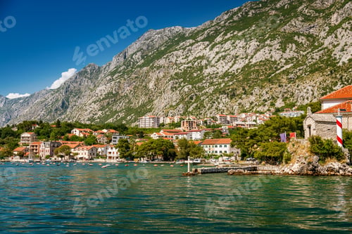 Preview: Coastline of the Bay of Kotor in Montenegro, accompanied by small houses