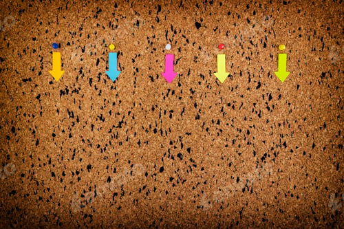 Preview: cork board pin pointed arrows