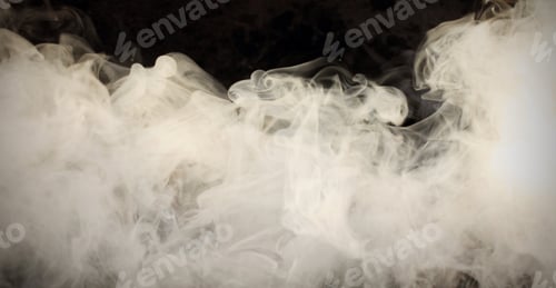 Preview: Smoke Thick And White On A Black Background