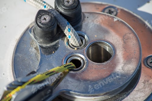 Preview: Closeup of a metal Monitor Wheel Adapter Unspooling with tire