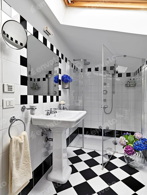 Preview: Modern Bathroom Interior in the Attic Room
