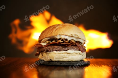Preview: burger minimal black background