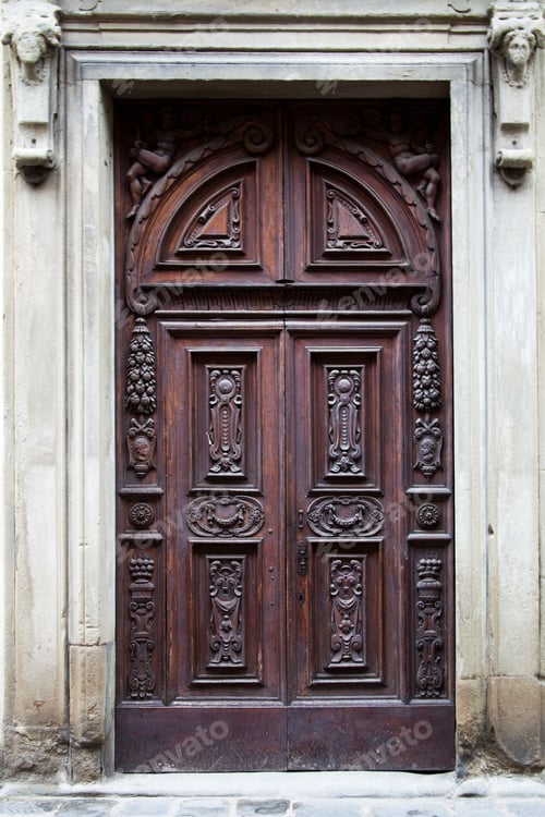 Preview: ancient wooden door