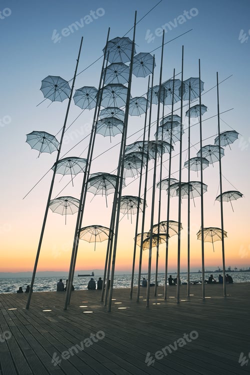 Preview: The "Umbrellas" Installation at the new waterfront of Thessaloni