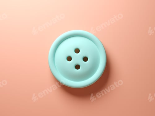 Preview: Blue button on pink background 3d rendering