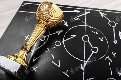 Preview: Soccer plan chalk board with formation tactic