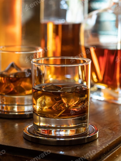 Preview: Glass of whisky on the rocks