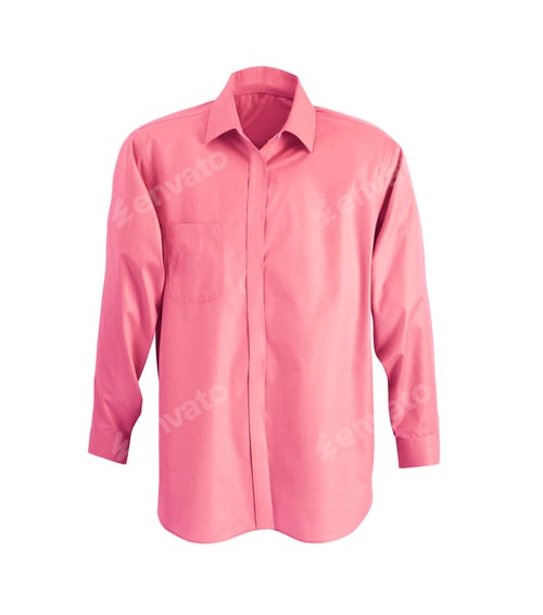 Preview: Pink Button Down Shirt on White Background