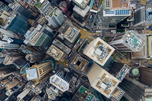 Preview: Central, Hong Kong 24 September 2019: Top view of Hong Kong city