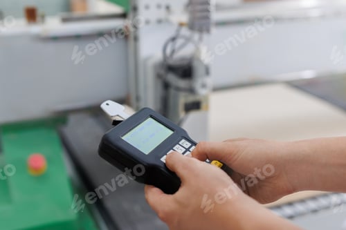 Preview: Control panel for automatic CNC machine for the manufacture of furniture made of wood.