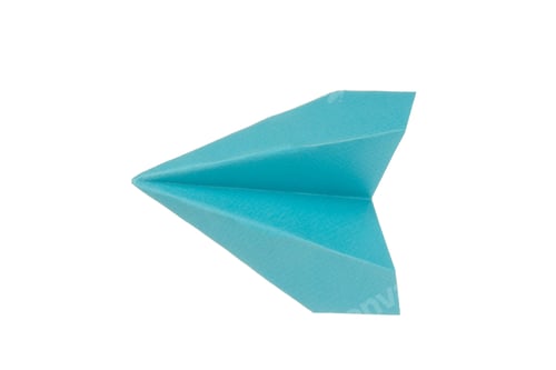 Preview: Blue paper plane isolated on white background