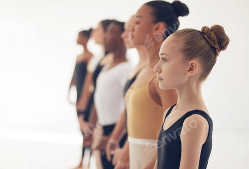 Preview: Shot of a group of ballerinas getting ready to perform in a dance studio