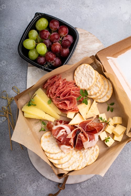 Preview: Cheese and meat assortment in a to go box