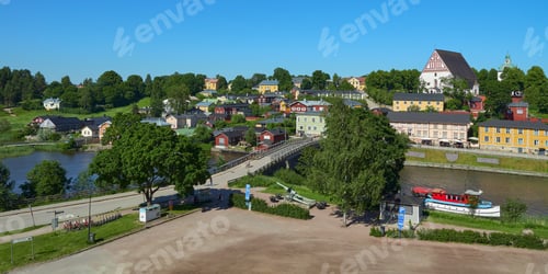 Preview: Panorama of Porvoo town in Europe.