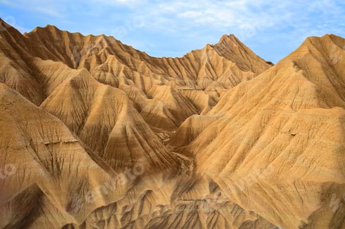 Preview: Water near stone desert hills and blue sky