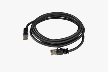 Preview: Black Ethernet Cable with RJ45 Connectors