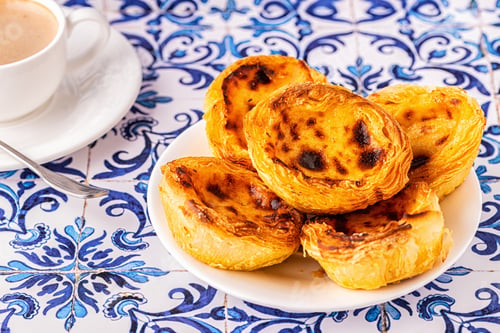 Preview: Egg tart, traditional Portuguese dessert, pastel de nata.