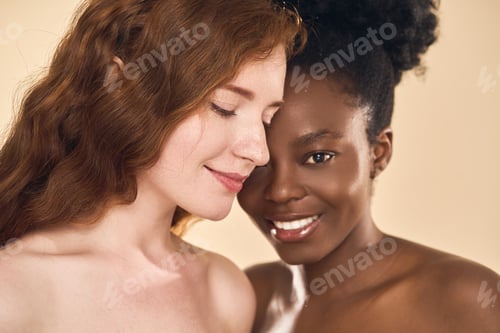 Preview: Two Women Embracing Diversity and Friendship with Joyful Smiles