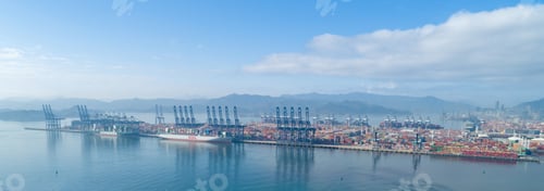 Preview: Aerial footage of container ship in Yantian port in shenzhen city, China