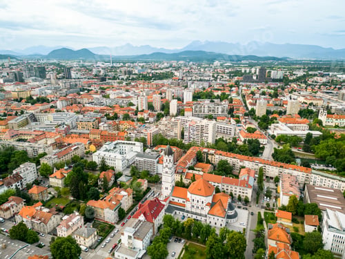 Preview: Aerial drone view of Ljubljana, Slovenia