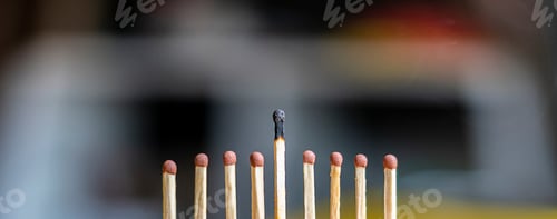 Preview: unique concept of wooden matches and winner