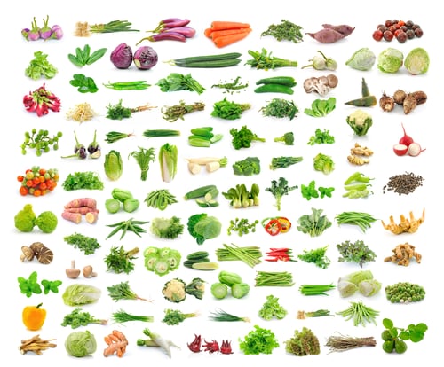 Preview: Vegetables collection isolated on white background
