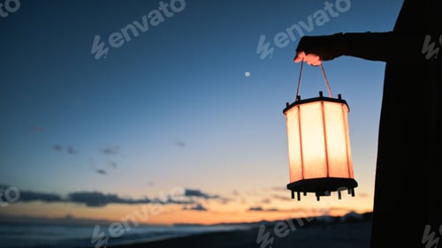 Preview: Lanter Hold In Front Of The Starry Sky