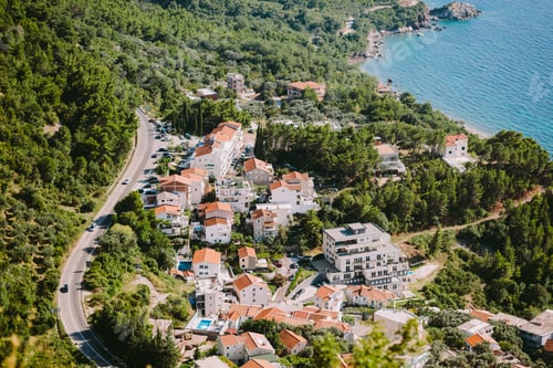 Preview: sea view with mountains in budva