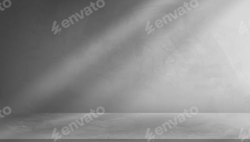 Preview: Background Wall Grey Cement with floor,Empty studio room concrete texture with white ight,shadow