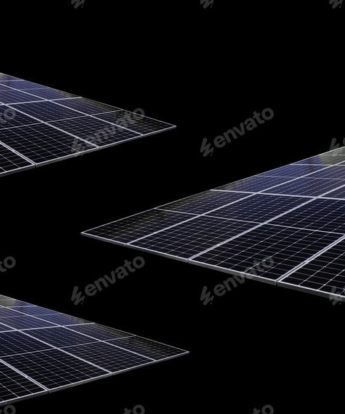 Preview: Solar panels solar cells on black background