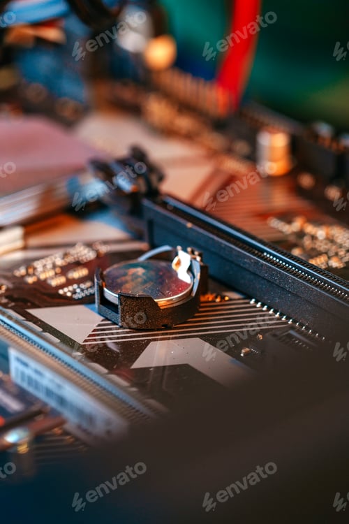 Preview: Computer part circuit board close up photo