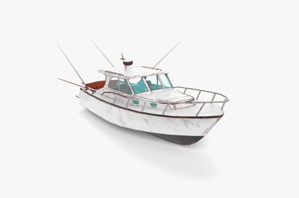 Vorschau: Klassisches weißes Fischerboot mit Auslegern