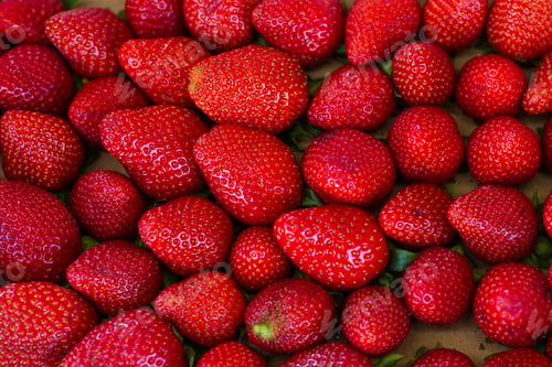 Preview: close up of strawberry on market