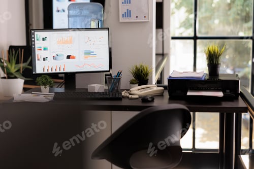 Preview: Financial department with electronic devices on the table