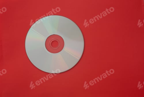 Preview: Compact Disc isolated against red background