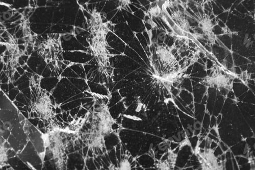 Preview: broken laptop screen on table close up