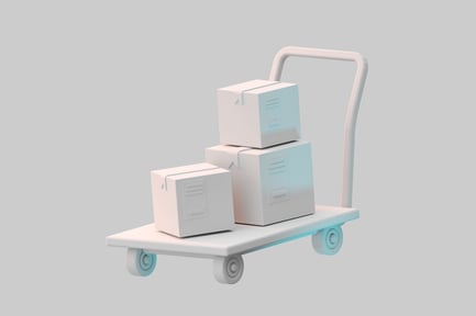 Preview: Delivery cart with shipping boxes