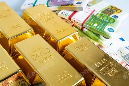 Preview: Money and Gold. gold bullions. Financial concept