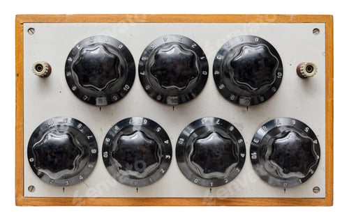 Preview: Very old control panel with adjustment knobs