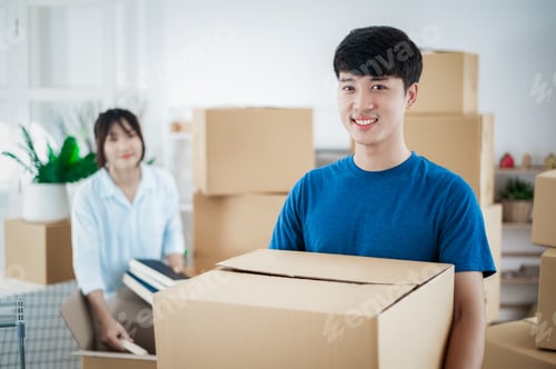 Preview: Young couples move into homes and apartments, Moving house, New house.