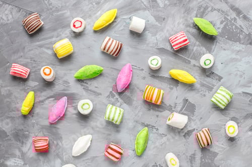 Preview: Colorful candies, jelly and marmalade,unhealthy sweets.