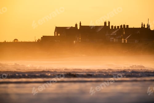 Preview: House at Cresswell overlooking Druridge Bay and ocean, Northumberland, UK