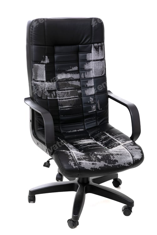 Preview: used office leather chair on isolated background