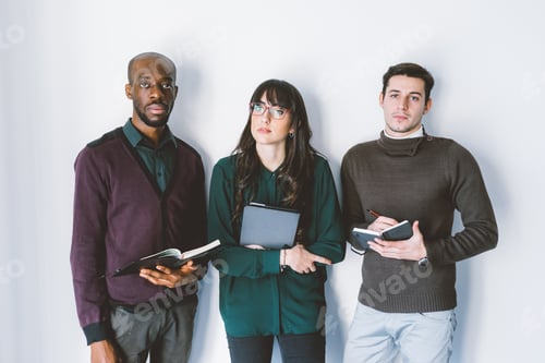 Preview: contemporary multiethnic business people working together