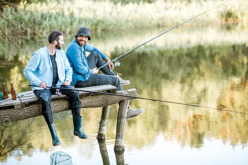 Preview: Two men fishing on the lake