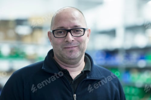 Preview: Portrait of smiling man in a factory
