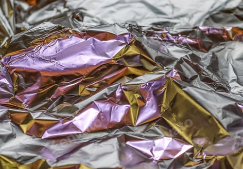 Preview: Overhead shot of a colorful aluminum foil texture