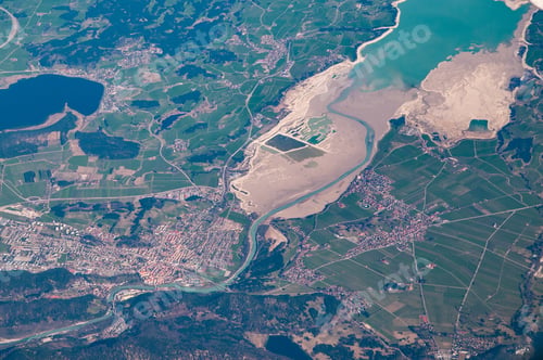 Preview: Aerial view of Fussen and Forggensee, Germany