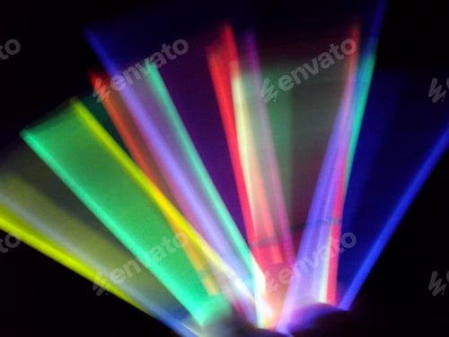 Preview: Light play with bright colorful neon glow sticks